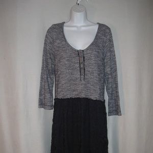 Anthro Lilka Marya Lace Henley Dress L
